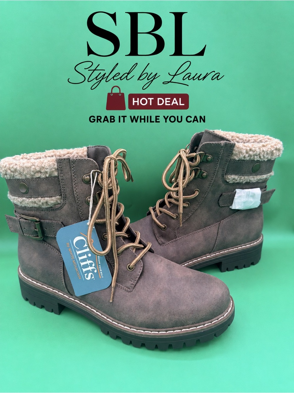 NWT Cliffs Kelsie Brown Hiker Boots Size 8